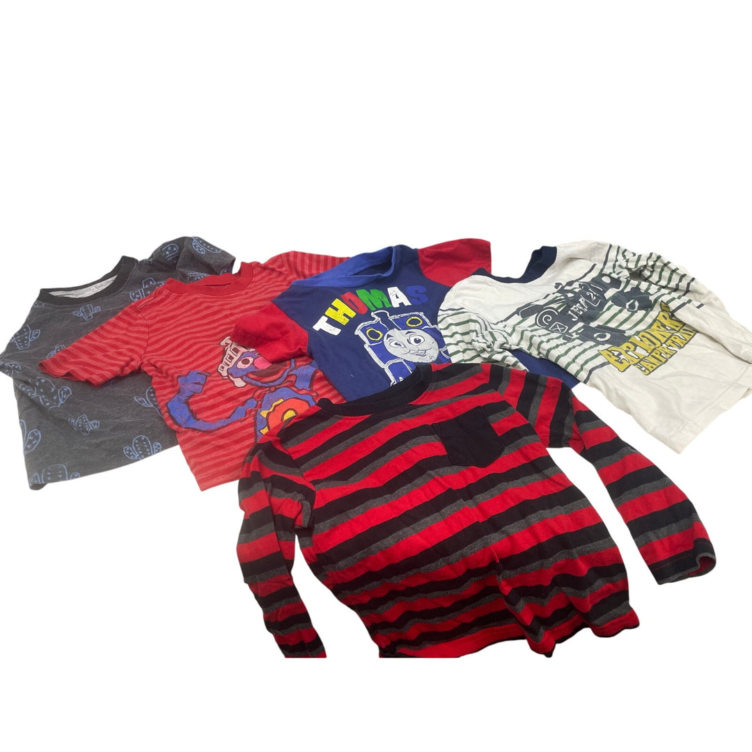 Lot of 5 Baby Boys 2T Long &amp; Short Sleeve Grover Thomas Tee Shirts Tops