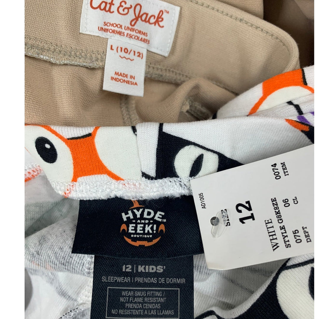 2 New Hide &amp; Eek Cat &amp; Jack Girls Large (10/12) Glow In The Dark Uniform  Pants