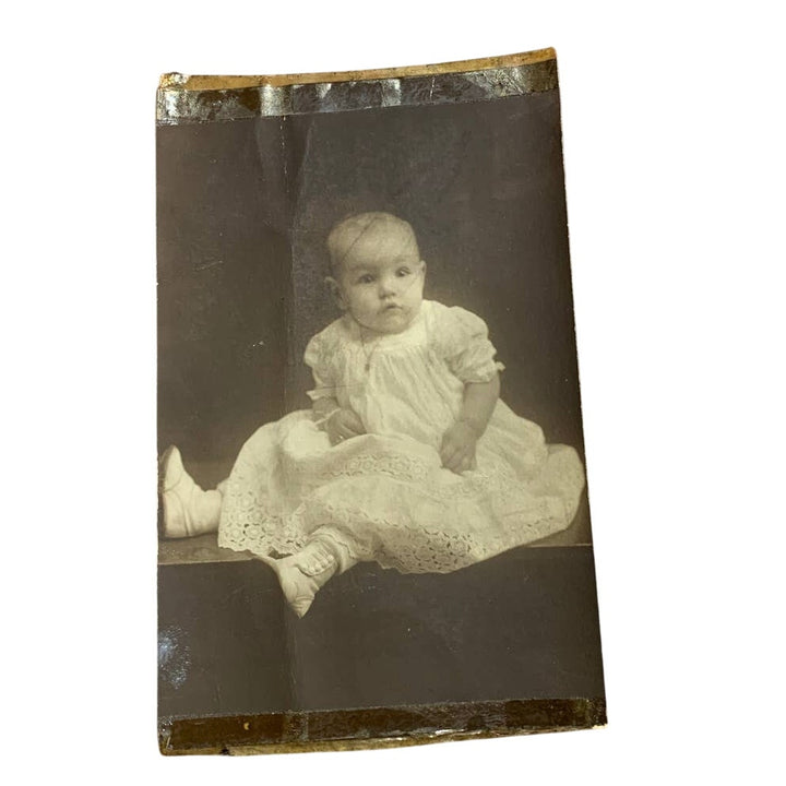 Antique Vintage Baby in Dress and Shoes Photograph from St. Louis Missouri