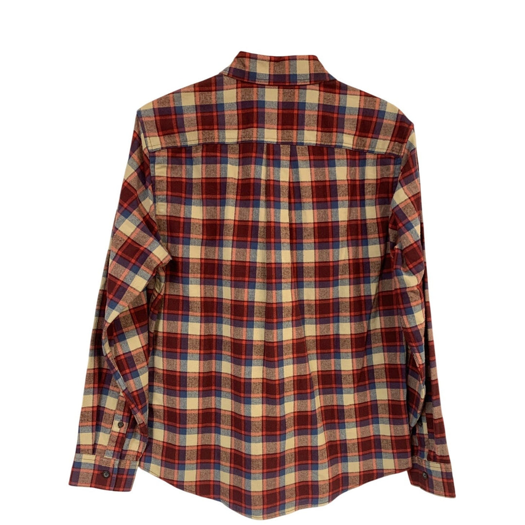 New Eddie Bauer Mens Small Red Long Sleeve Eddies Field Flannel Button Up Shirt