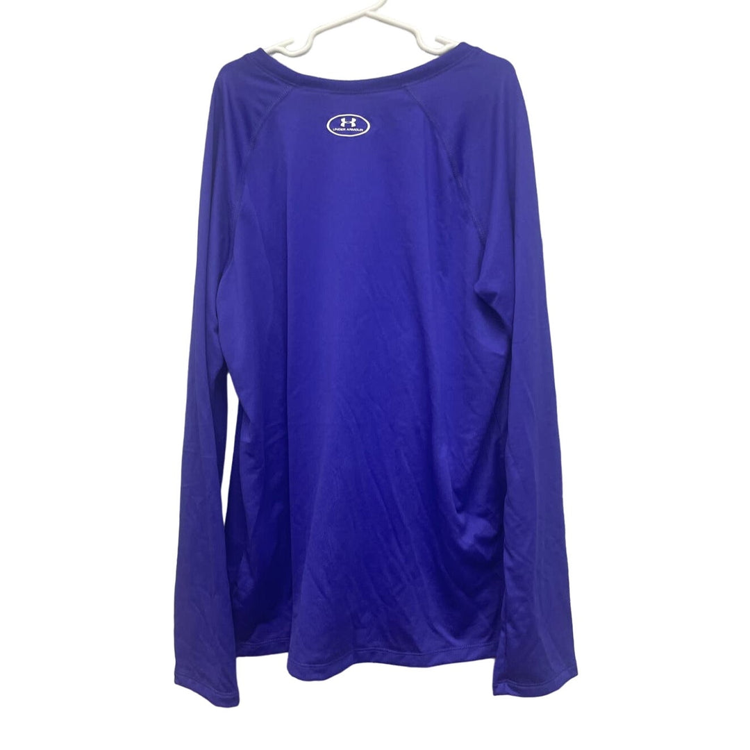 Under Armour Youth XL Long Sleeve Metallic Logo Loose Heatgear Athletic Tee