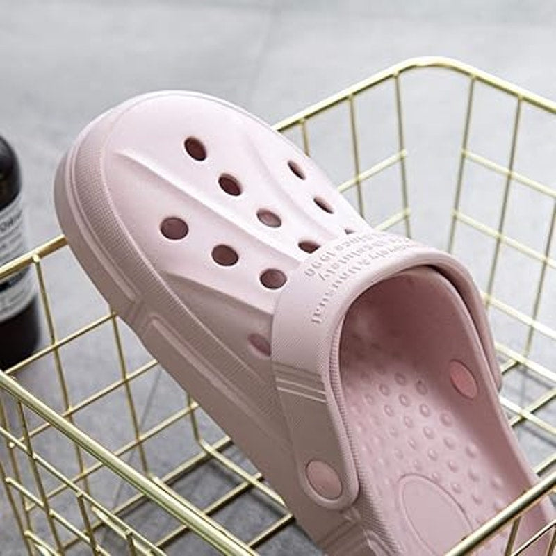 New Womens Size 8.5 Pink Breathable Slide On Non Slip Garden Clog Water Shoes