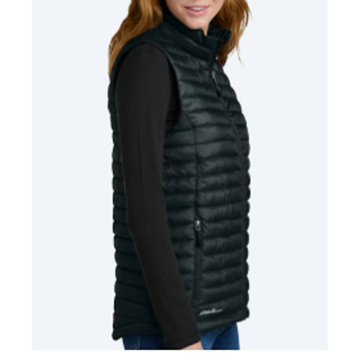 New Eddie Bauer Womens XXL Black Microlight Full Zip 650 FP Down Puffer Vest