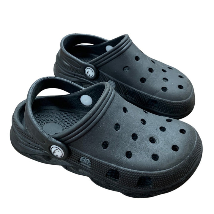 Little Boys Size 11 Black Clogs Breathable Slip On Sandal Water Shoes