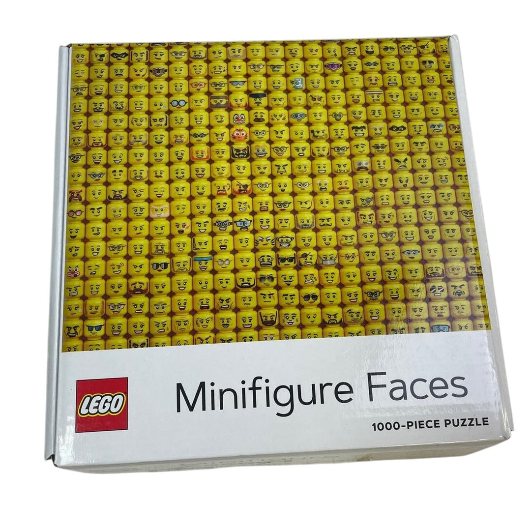 Lego 1000 Piece Minifigure Faces 25" by 20" Yellow Cardboard Jigsaw Puzzle