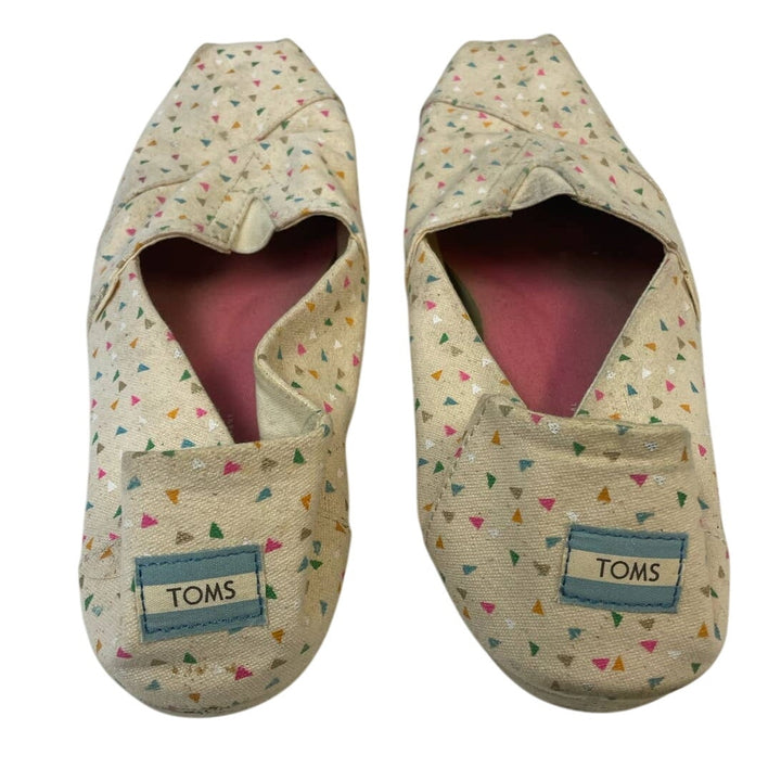 Toms Womens US Size 10 Triangle Confetti Slip On Canvas Casual Loafers Shoes