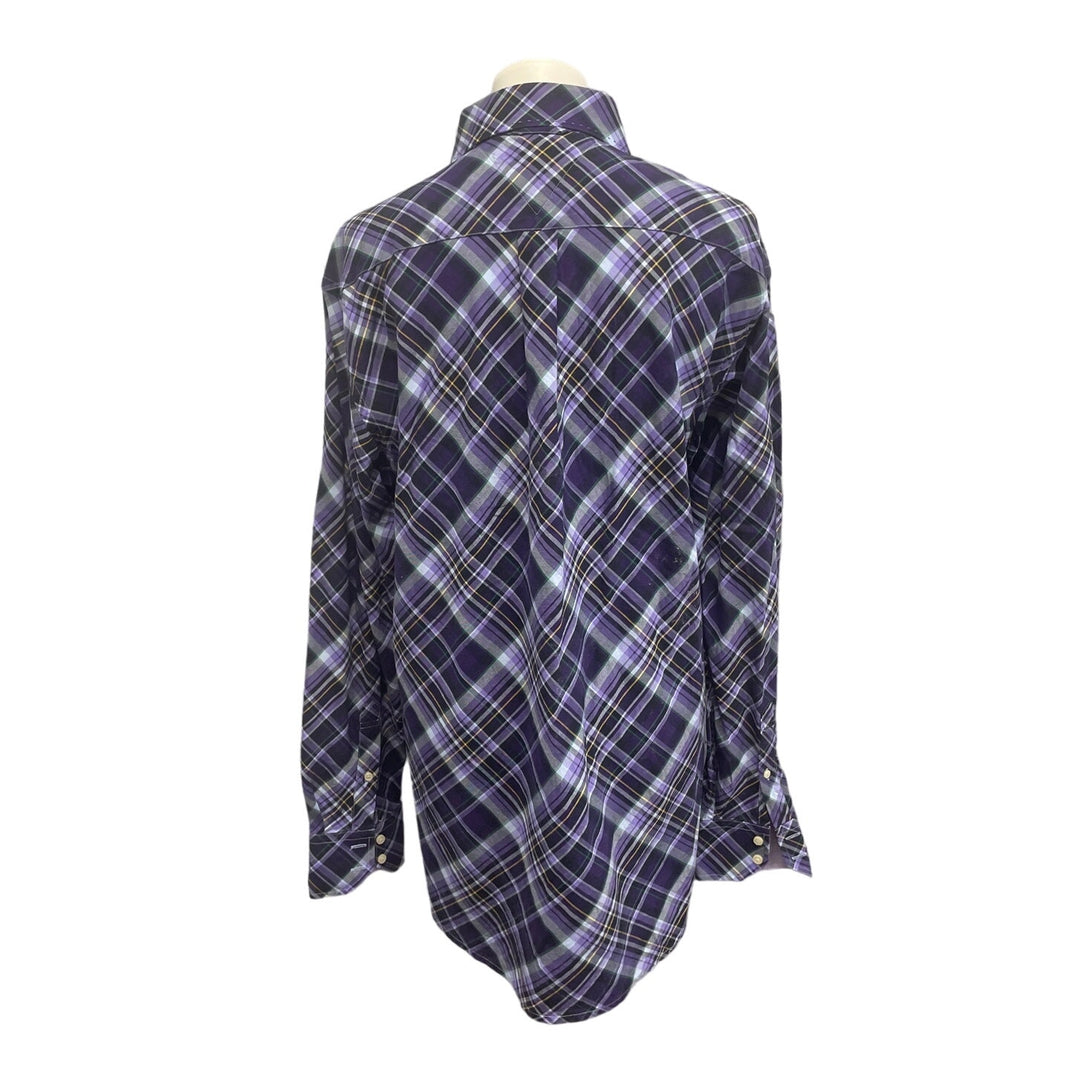 Tommy Hilfiger Mens Medium 100% Cotton Plaid Long Sleeve Button Down Shirt