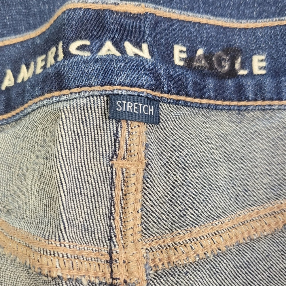 New American Eagle Size 0 Short Medium Rinse Stovepipe Jean Denim Blue Jeans