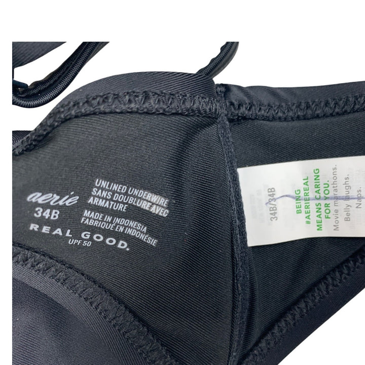 New Aerie Womens XXS Black Adjustable Strap The Sungazer Bikini Top ONLY