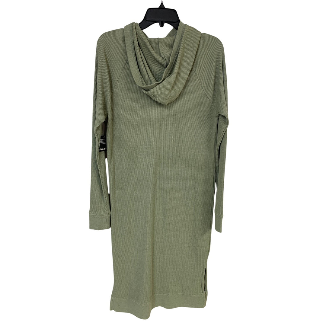 New Eddie Bauer Womens Small Sage Myraid Thermal Long Sleeve Hooded Dress