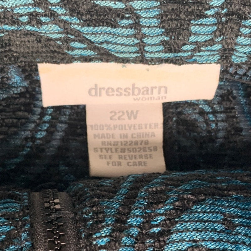 DressBarn Womens 22W 100&amp; Polyester Abstract Floral Long Sleeve Front Zip Jacket