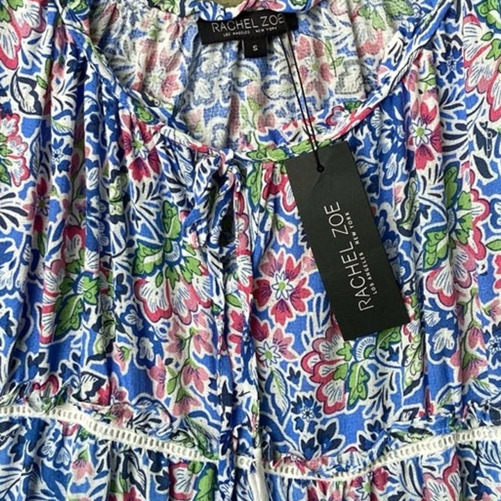 NWT New Rachel Zoe Womens Small Thin Strap Floral Tiered A Line Dress