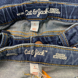 2 Cat & Jack Girls Size 5 Skinny Wide Leg Stretch Adjustable Waist Denim Jeans