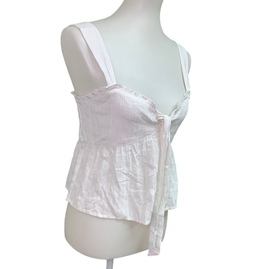 New American Eagle Womens Medium Sweetheart Front Tie Adjustable Thin Strap Top