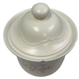 Vintage Pfaltzgraff Ceramic Tea Rose Floral Flour Canister w Chip and Lid
