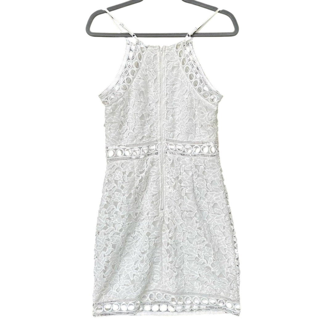 New Charlotte Russe Womens Medium White Floral Lace Embroidered Bodycon Dress