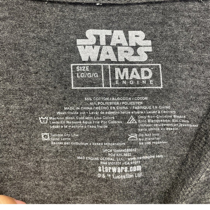 New Star Wars Mens Large X-Wing Starfighter Specs Cotton Blend Short Sleeve Tee