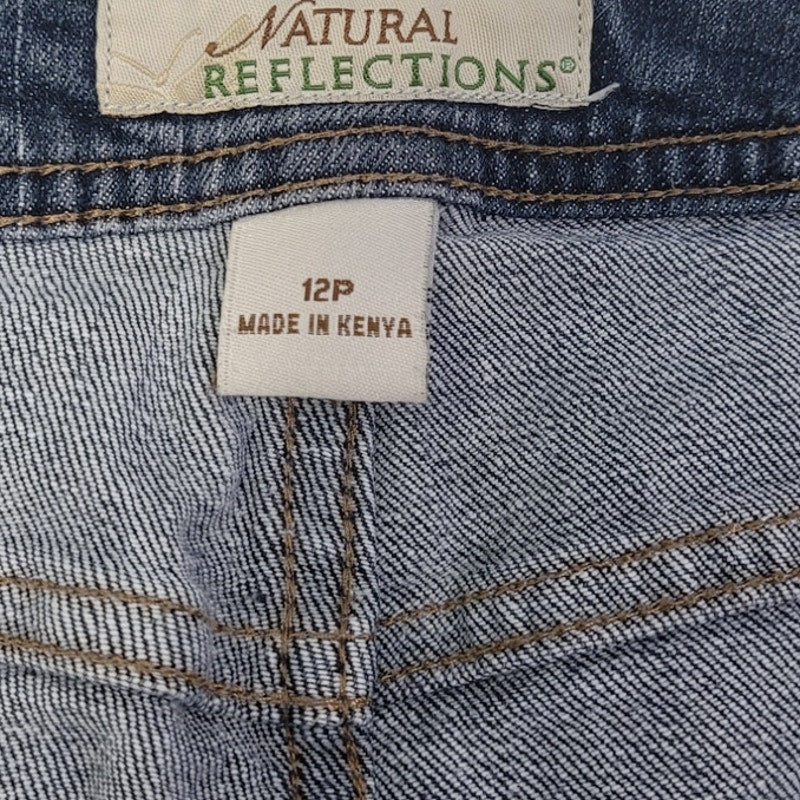 Natural Reflections Womens 12P Petite Cotton Spandex Straight Leg Denim Jeans