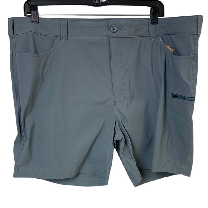 New Eddie Bauer Womens Gray Plus Size 24W UPF50+ Fitted Rainer Shorts w Pockets