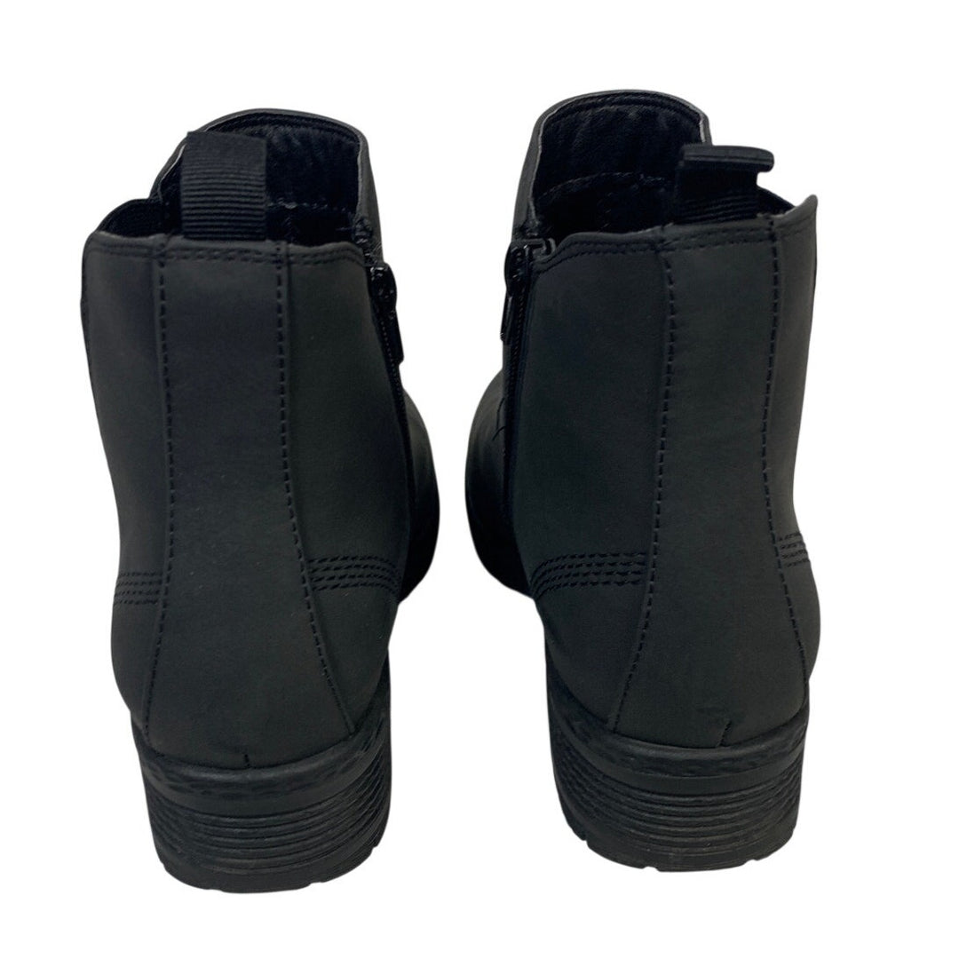 Mysoft Womens Size 7.5W Black 1.5" Heel Chelsea Ankle Boots Round Toe Shoes