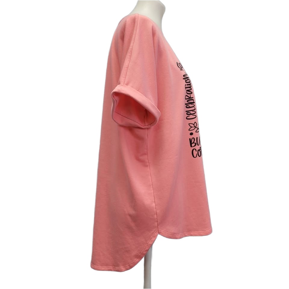 Hand Printed Upcycled Womens Large Easter Egg Bunny Peeps Spring Crew Neck Tee