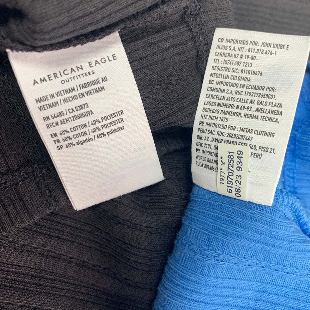 2 New American Eagle Womens Small Short Sleeve Crew Neck Textured Tee Shirts