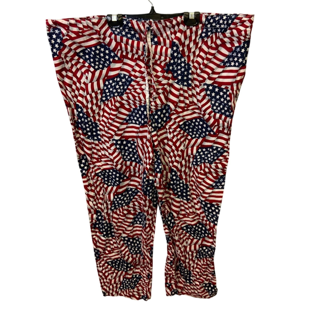 Handmade XL American Flag 100% Cotton Drawstring Long Sleepwear Pants