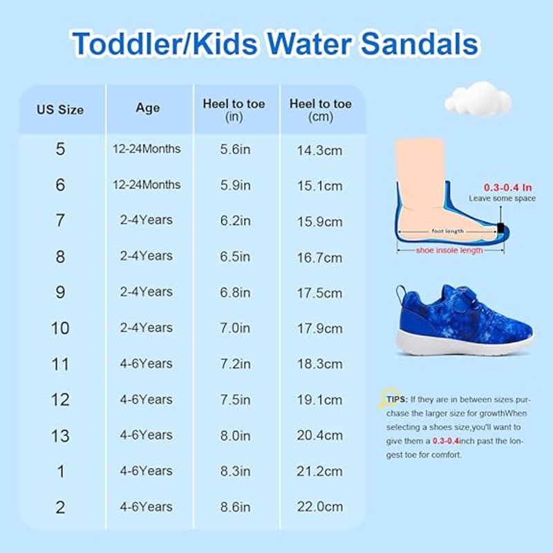 New Hiitave Toddler Boys Size 8 Blue Sneakers Latch and Loop Close Tennis Shoes