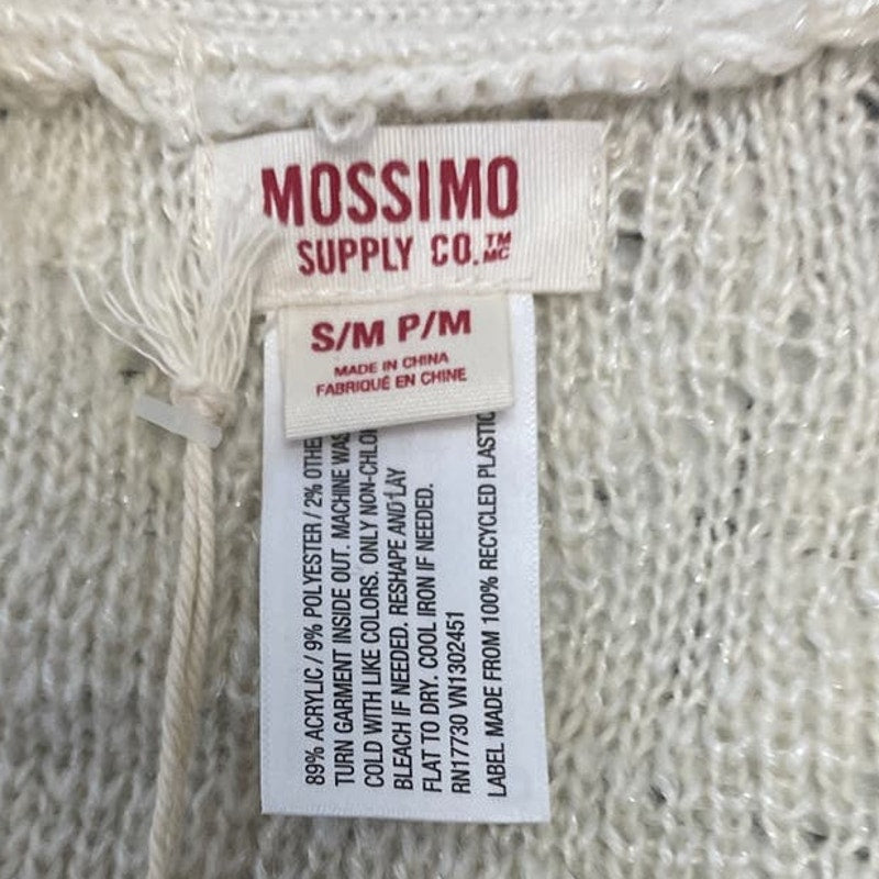 New Mossimo Womens S/M Short Sleeve Acrylic Blend Long Open Cardigan Sweater
