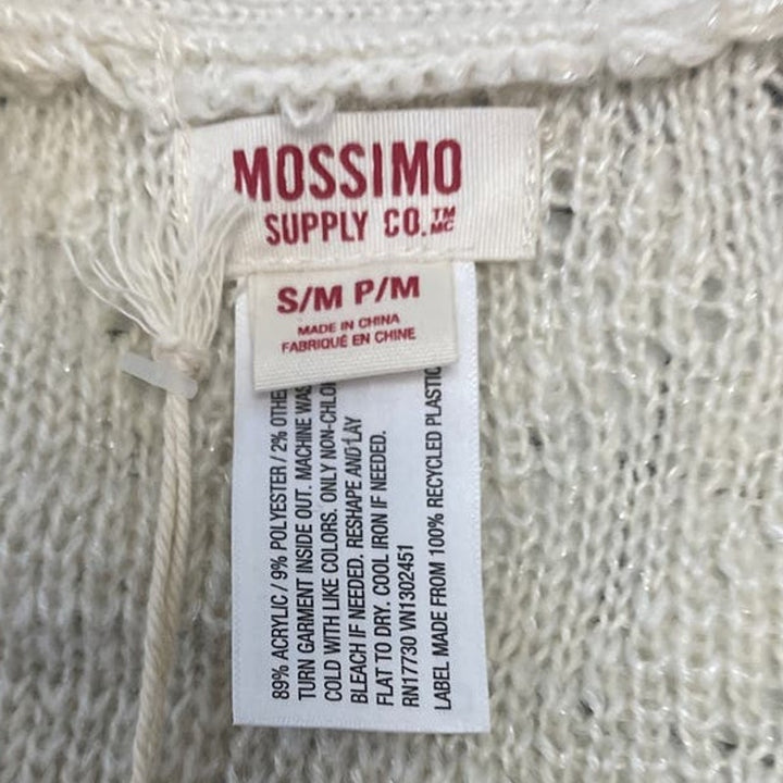 New Mossimo Womens S/M Short Sleeve Acrylic Blend Long Open Cardigan Sweater
