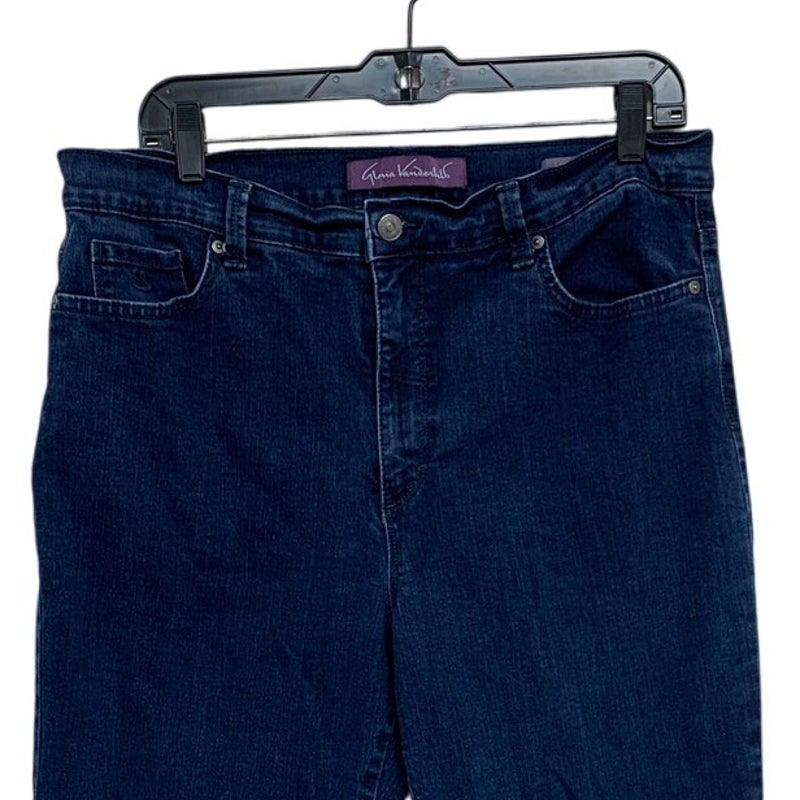 Gloria Vanderbilt Womens Size 16 Cotton Blend Amanda Dark Wash Denim Blue Jeans