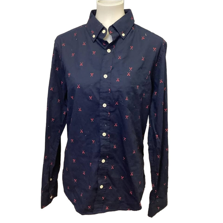New Prince &amp; Fox Mens Small Long Sleeve Cotton Boat Paddle Button Down Shirt