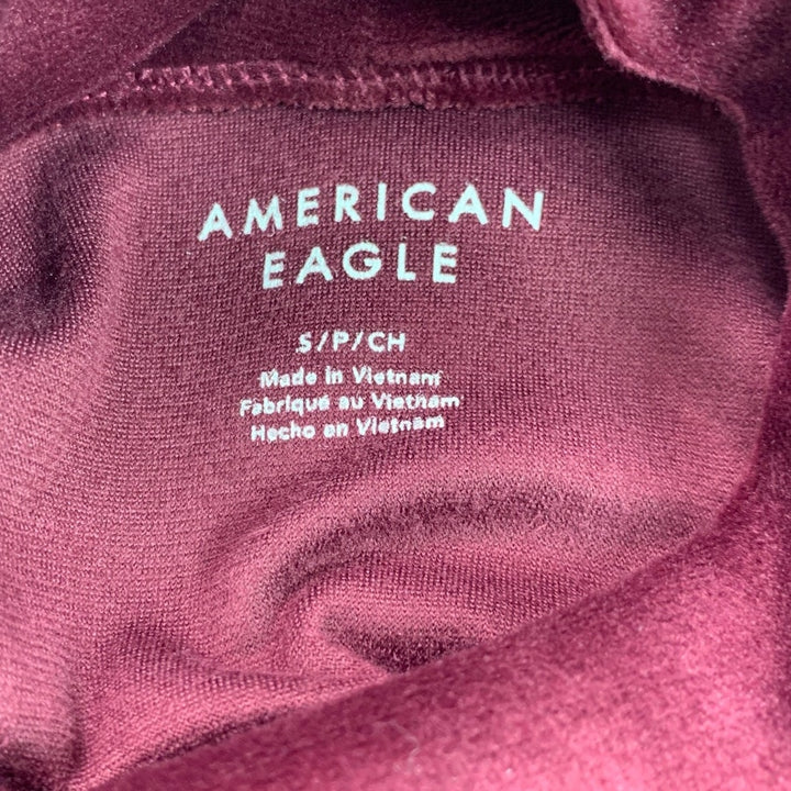 New American Eagle Womens Small Long Sleeve Soft Velour Snap Closure Bodysuit
