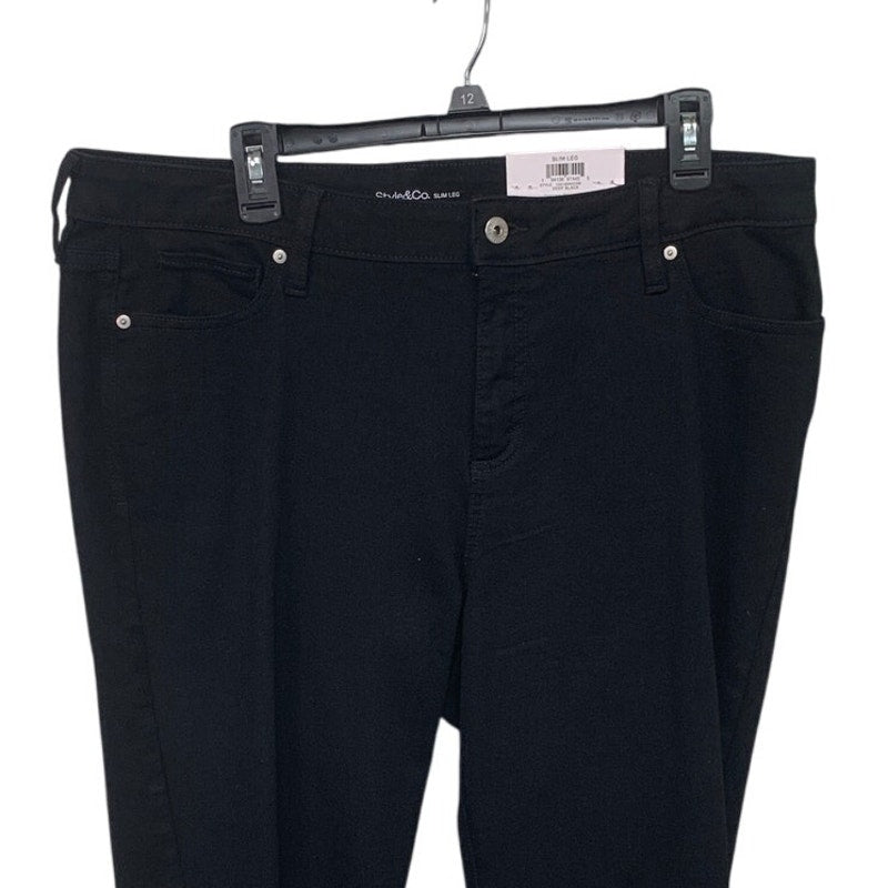 NWT New Style &amp; Co Womens Size 18 Short Black Midrise Slim Leg Denim Jeans