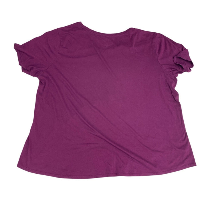 Upcycled Hand Printed Womens 2X Mom Mode PolyCptton Short Sleeve VNeck Tee Shirt