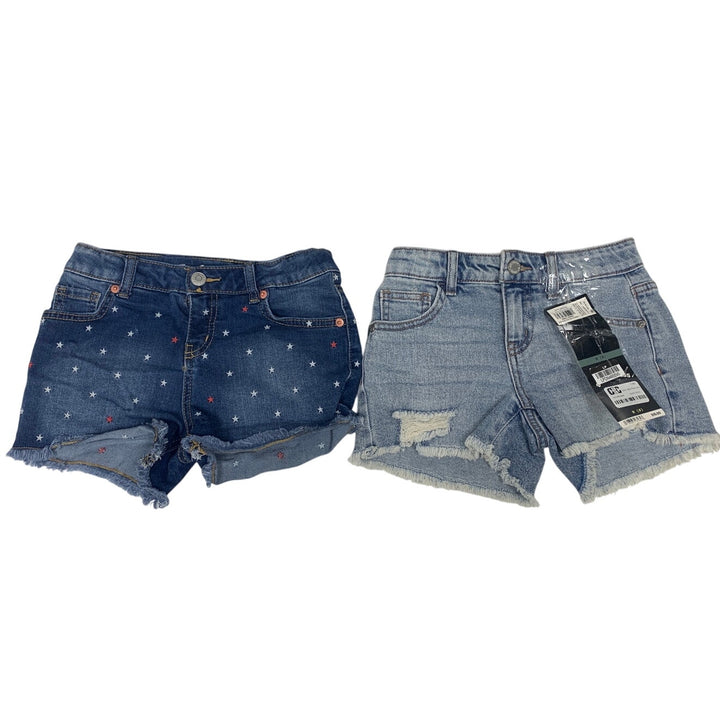 2 NWT New Art Class Girls Medium (7/8) Adjustable Waist Denim Blue Jean Shorts