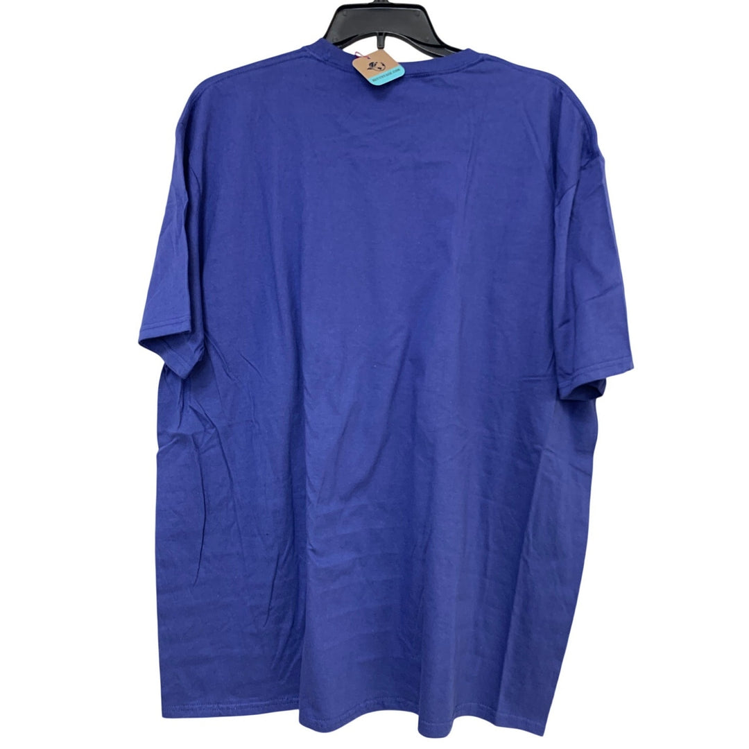 New Hand Printed Mens 3XL Blue Totally Rad Radish Veggie Short Sleeve Tee Shirt
