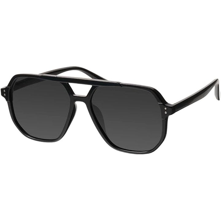 Mosanana Black Modern Aviator Women Men Polarized Trendy Oversized Sunglasses