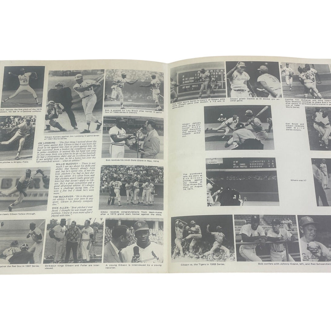 Vintage 1972 St Louis Baseball Cardinals Bob Gibson 211th Win Program and Photos