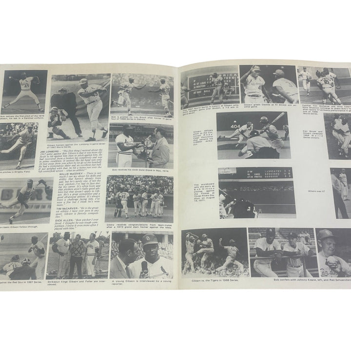 Vintage 1972 St Louis Baseball Cardinals Bob Gibson 211th Win Program and Photos