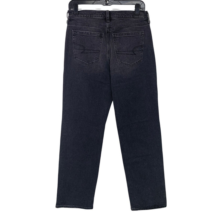 New American Eagle Womens Size 4 Black High Rise Relaxed Straight Denim Jeans