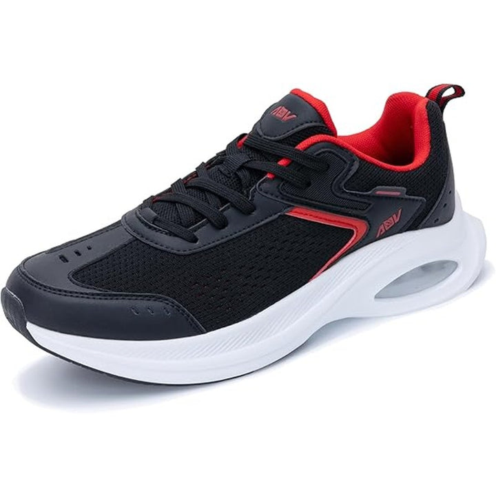AOV Beasur Mens 10 Black Red Walking Athletic Plantar Fasciitis Relief Shoes