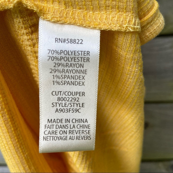 NWT New Max Studio Womens Small Yellow VNeck Flutter Sleeve Fit Flare Midi Dress