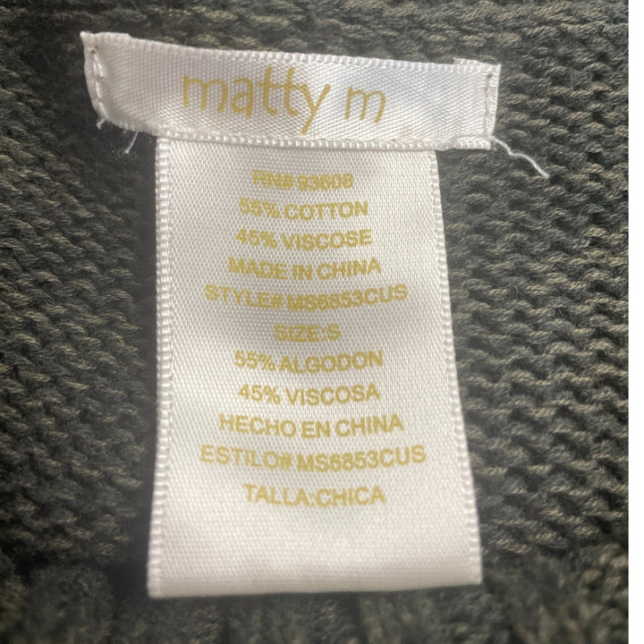 Matty M Womens Small Cotton Blend Asymmetrical Neck Long Sleeve Knit Sweater