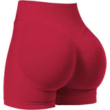 Voyjoy Women Medium Red High Scrunch Butt Workout Athletic Booty Biker Shorts