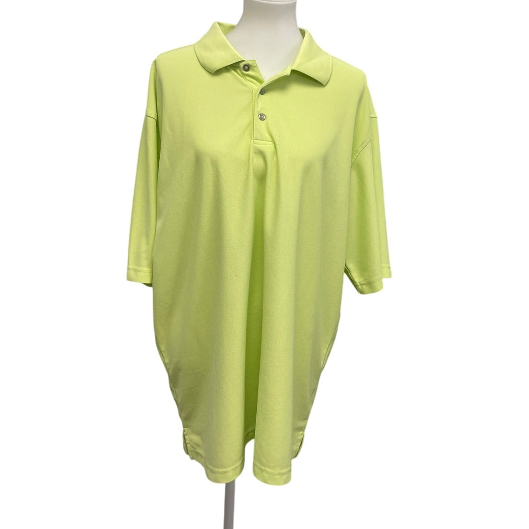 Lone Cypress Mens XXL Yellow 100% Polyester Short Sleeve Collared Polo Shirt