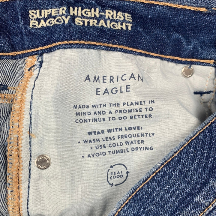 New American Eagle Womens Size 6 Super High Rise Baggy Straight Denim Jeans