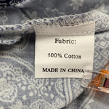 Womens 2XL Navy 100% Cotton Bandana Floral Sleeveless Thin Strap Jumpsuit