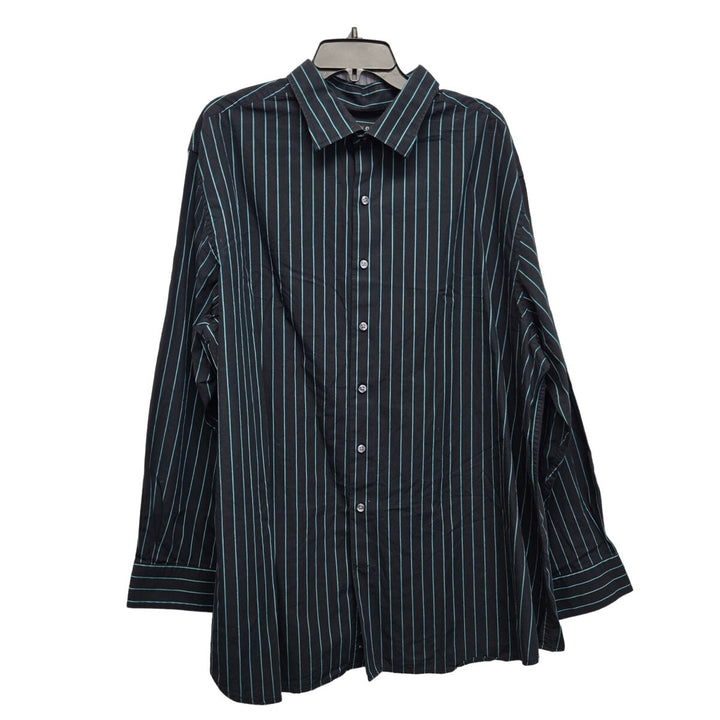 Synrgy Mens 2XL 100% Cotton Pin Striped Long Sleeve Button Up Shirt
