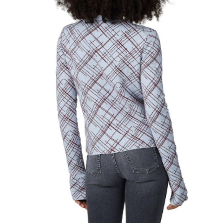 Equipment Womens XS Blue Burgundy Silk Cotton Blend Sadonne Pullover Sweater